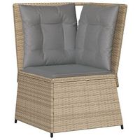 sillon de esquina de jardin  silla de exterior con cojines ratan sintetico beige