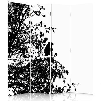 Biombo Forest Silhouette - Separador De Ambientes Cm. 145x180 (4 Paneles)