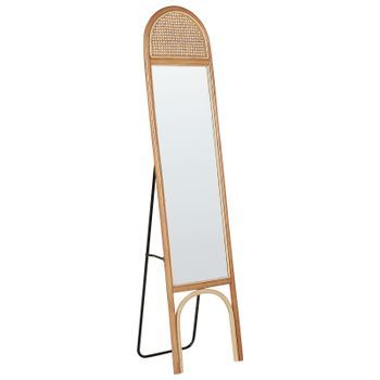 Espejo De Pie Elegante De Ratán 168x41 Cm Estilo Boho Salón Dormitorio Accesorios Para El Hogar Natural Brussey