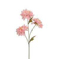tallo de dalia con 3 flores artificiales rosa h63