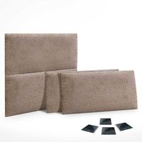 dhome juego de 4 paneles tapizados de lana ecologica pack autoadhesivos para pared acusticos absorbentes proteccion marron 60x40cm x4