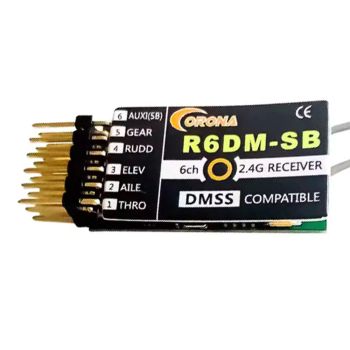 Receptor compatible CORONA R6DM 2.4GHz 6CH DMSS para el transmisor de radio JR XG6 XG7 XG8 XG11 XG14