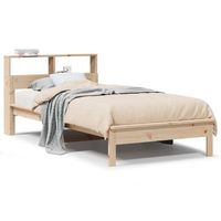 cama individual  cama para adulto  cama con estanteria sin colchon madera maciza de pino 100x200cm