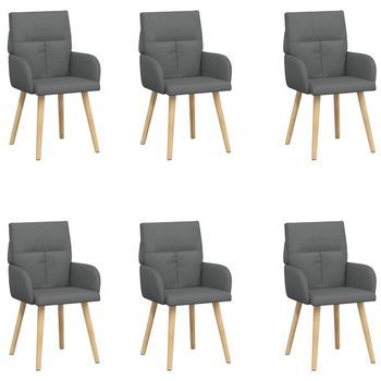 Sillas De Comedor 6 Uds. Tela Gris Oscuro 60 X 56 X 96 Cm Vidaxl