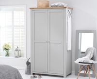 somerset oak and grey two door wardrobe