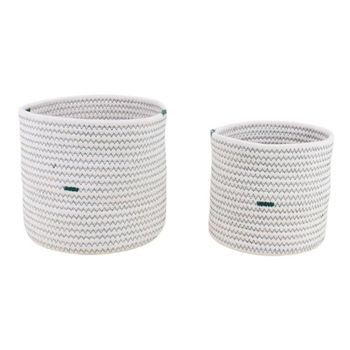 Juego de 2 cestas blancas de cuerda