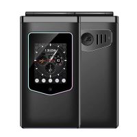 hamtod t8 mini de 28 pulgadas dual sim dual espera 1500mah fm boton grande tecla sos tipo-c recargable diseno plegable