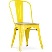 silla de comedor - diseno industrial - acero y madera - nueva edicion - stylix amarillo