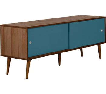 OUTLINE Retro 1400 mm TV Stand - Walnut & Blue, Blue