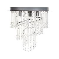 lampara de arana colgante glamurosa fabricada en vidrio y metal en color plateado r 45 cm esmelle