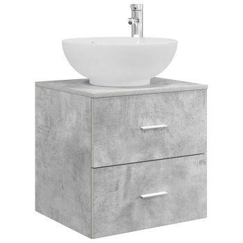 Vanidad Con Lavabo De Pared Gris Hormigón 49,5 X 44,5 X 66,5 Cm Vidaxl
