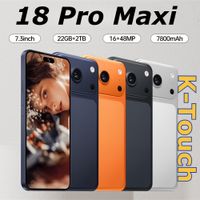 k-touch nuevos telefonos moviles ifone 18 pro maxi smartphone android 73hd telefono celular 22g2tb camara 1648mp 5g doble sim 7800mah desbloqueo facial version global