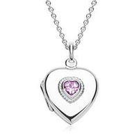 cadena de plata medallon en forma de corazon amatista