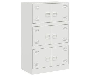 Vidaxl aparador de acero blanco 67x39x107 cm