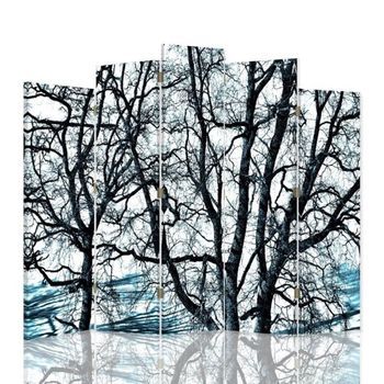 Biombo Winter Forest - Separador De Ambientes Cm. 180x180 (5 Paneles)