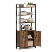 libreria de 6 niveles 24 x 60 x 1595 cm marron rustico  negro tinta