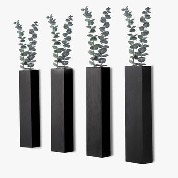 Jarrón de Flores Secas de Madera Negra de Estilo Lujoso y Moderno para Uso en Interiores y Exteriores, Adecuado para Sala de Estar, Estudio, Cafetería, Pastelería, Decoración de Paredes