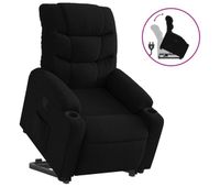 vidaxl sillon reclinable elevable tela negro