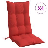 cojines de silla con respaldo alto 4 uds tela oxford rojo vidaxl