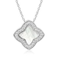 cadena de plata 925 con colgante floral circonita cubica
