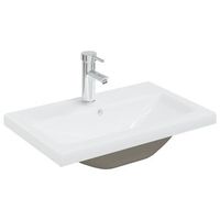 lavabo de bano moderno  lavabo empotrado con grifo ceramica blanco 61x39x18 cm