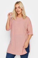 yours top oversized rosa con textura mujer curvy y tallas grandes yours