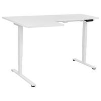 escritorio esquinero regulable electrico forma de l 160 x 59 cm izquierdo tablero blanco base blanca destines