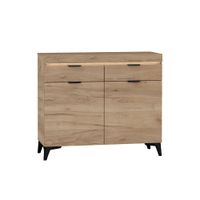 bufe 2 puertas 2 cajones con led paneles laminados madera