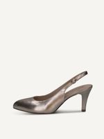 caprice sling pumps brown made of leather with funnel heel size 36