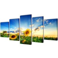 set decorativo de lienzos para la pared modelo girasoles 200 x 100 cm vidaxl