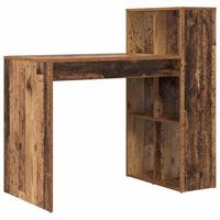escritorio  mesa de trabajo con estante madera envejecida 108 x 55 x 1035 cm