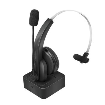 LogiLink BT0059 auricular y casco Auriculares Inalámbrico Diadema Oficina/Centro de llamadas Bluetooth Base de carga Negro
