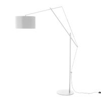lampara de pie blanca mate y pantalla de tela h210 cm