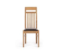 ex-display set of 2 monaco solid oak and brown dining chairs