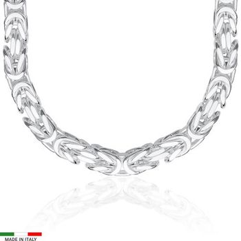 Cadena bizantina de plata 925 para hombre, 10 mm
