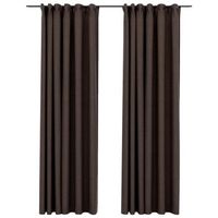 2 piezas cortinas opacas  cortinas oscurantes ganchos look de lino gris taupe 140x225cm