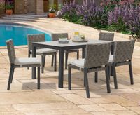 gardenia 150cm light grey garden table and gardenia chairs - grey 4 chairs