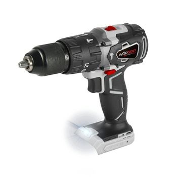 Taladro Percutor Brushless WORGRIP 20V - Maletín rígido incluido - Portabrocas metálico - Mango ergonómico antideslizante - Luz LED integrada