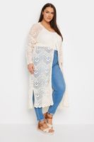 yours cardigan largo marfil crochet en zigzag mujer curvy y tallas grandes yours