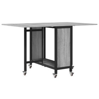 Mesa De Comedor - Mesa De Cocina Plegable Con Ruedas 130 X 80 X 76,5 Cm Acero Pb