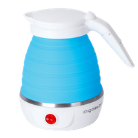 aigostar sapphire - hervidor electrico plegable de viaje doble voltaje 100240v  mango cool touch hasta 1000w de potencia capacidad de 600 ml recalentamiento automatico libre de bpa