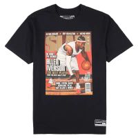 camiseta allen iverson sixers slam cover de mitchell  ness en negro