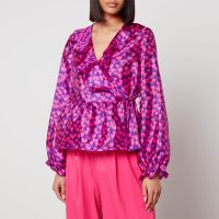 cras monin heart print satin shirt - eu 34uk 6