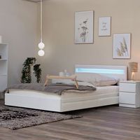 cama led con cajones nube - 180 x 200 cm blanco