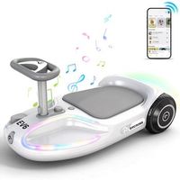patinetes electricos para ninos evercross tech  3 velocidades 369 kmh rotacion de 360 luces led multicolor musica bluetooth  blanco