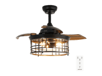 ventilador de techo - cecotec energysilence aero 3600 lampara integrada 3 aspas retractiles 6 velocidades mando modo inviernoverano marron