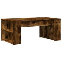 mesa de centro con estantes diseno rustico 102 x 55 x 42 cm madera de ingenieria marron dec038380