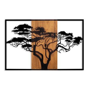 Decoración Pared De Madera Acacia Árbol-388 Nogal Negro 90x58 Cm