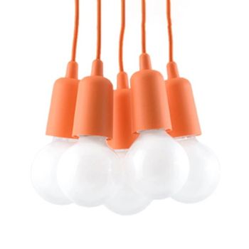 Lámpara colgante tina naranja, 5 luces