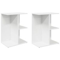 pack 2 uds mesitas de noche  mesilla de noche madera de ingenieria blanco 465x29x61cm